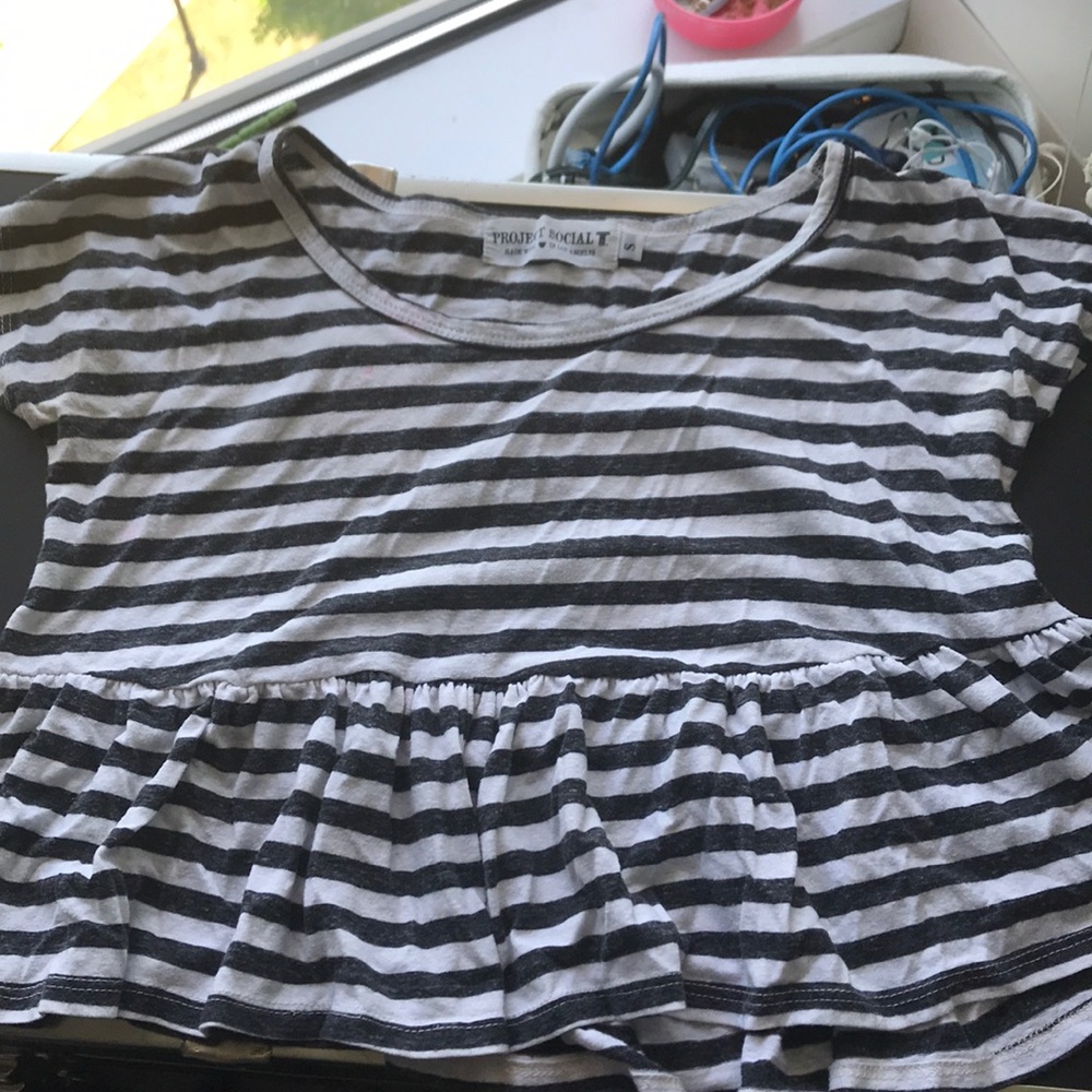 Project Social T cropped flare top